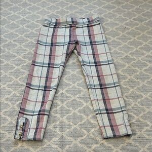 Janie and Jack Plaid Leggings in Gray and Pink